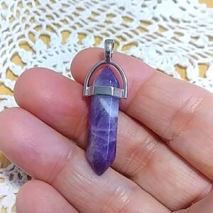 Amethyst  Obelisk Pendant, new
